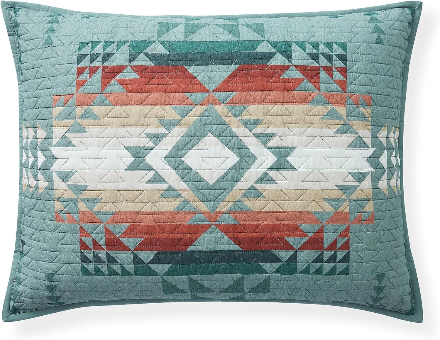imagePendleton Bridge Creek FullQueen Quilt Bedding Set 3Piece Stripe Patterned Lightweight Coverlet ampamp Pillow Shams Reversible 100 Cotton Tan02 Green