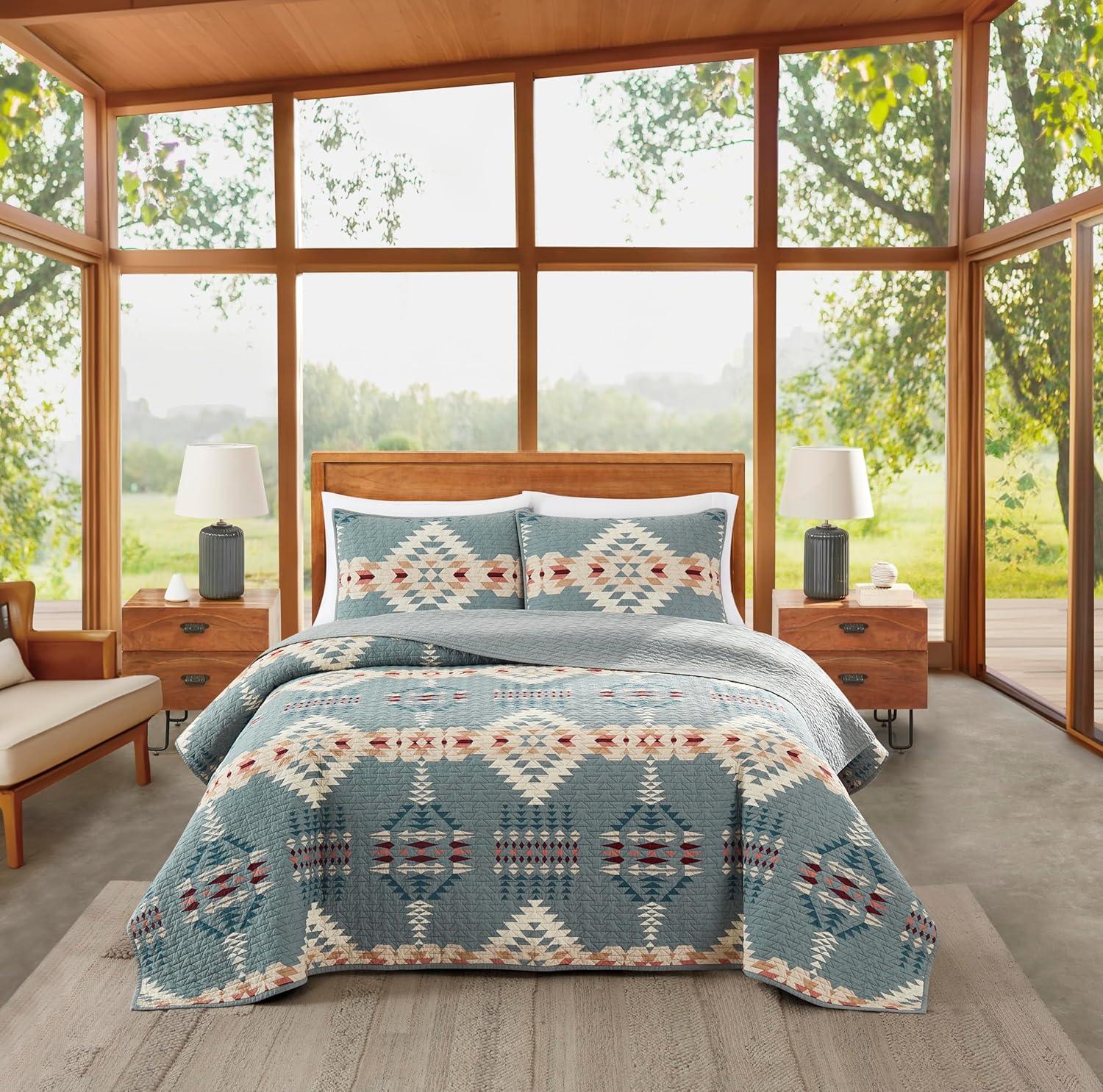 imagePendleton Shadow Peak FullQueen Lightweight Quilt Set Soft Cotton Bedding Cover Rustic Home Decor Luxury Coverlet Cozy Quilt and Pillow Shams Set FullQueen BlackRancho Arroyo
