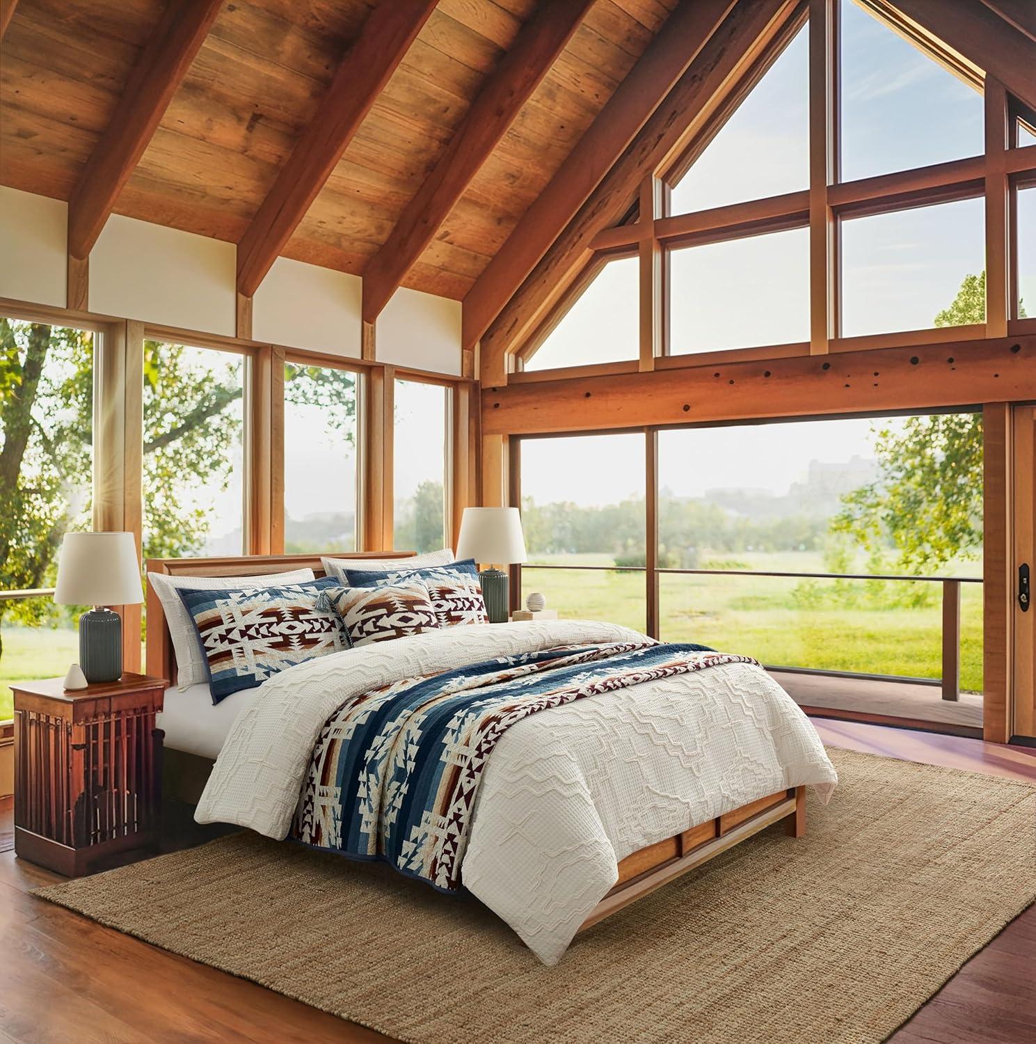 imagePendleton Shadow Peak FullQueen Lightweight Quilt Set Soft Cotton Bedding Cover Rustic Home Decor Luxury Coverlet Cozy Quilt and Pillow Shams Set FullQueen BlackCanyon Trail