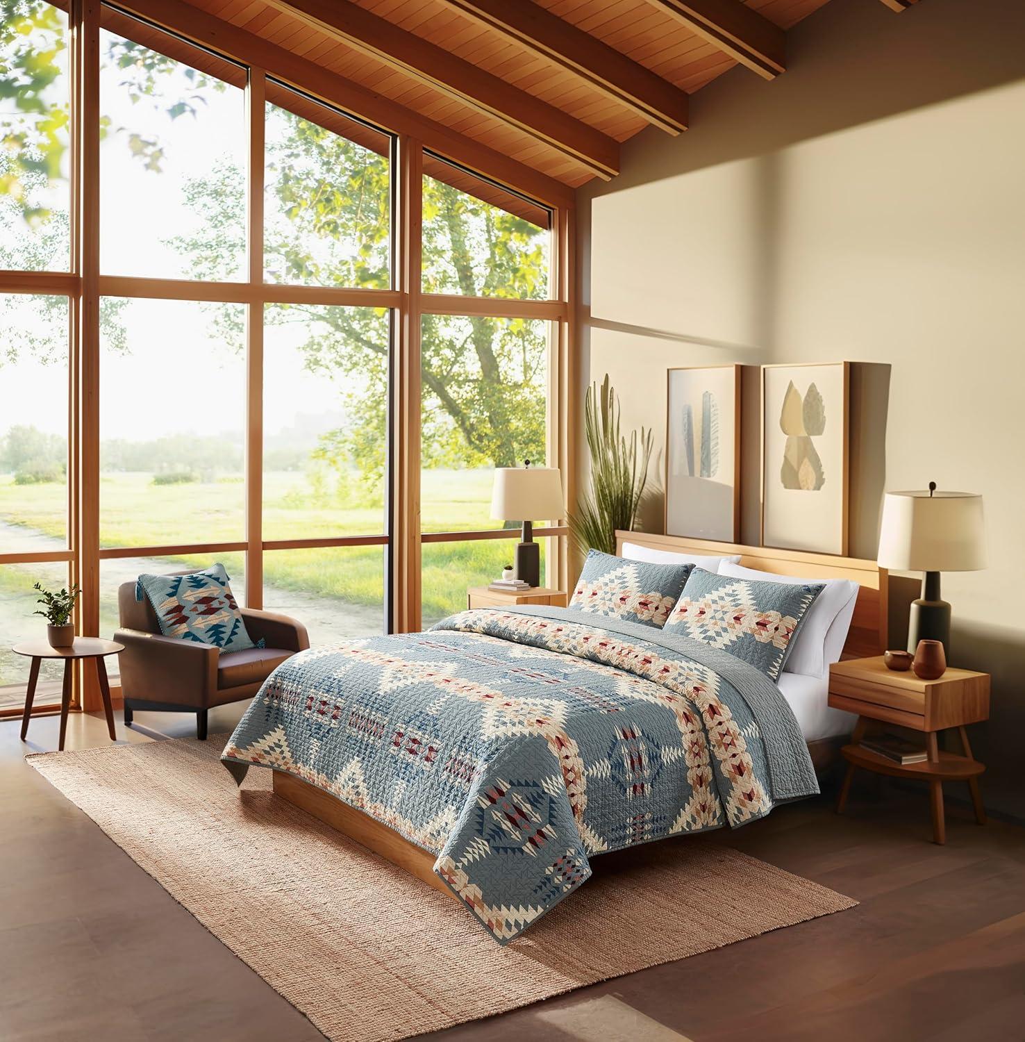 imagePendleton Shadow Peak FullQueen Lightweight Quilt Set Soft Cotton Bedding Cover Rustic Home Decor Luxury Coverlet Cozy Quilt and Pillow Shams Set FullQueen BlackRancho Arroyo