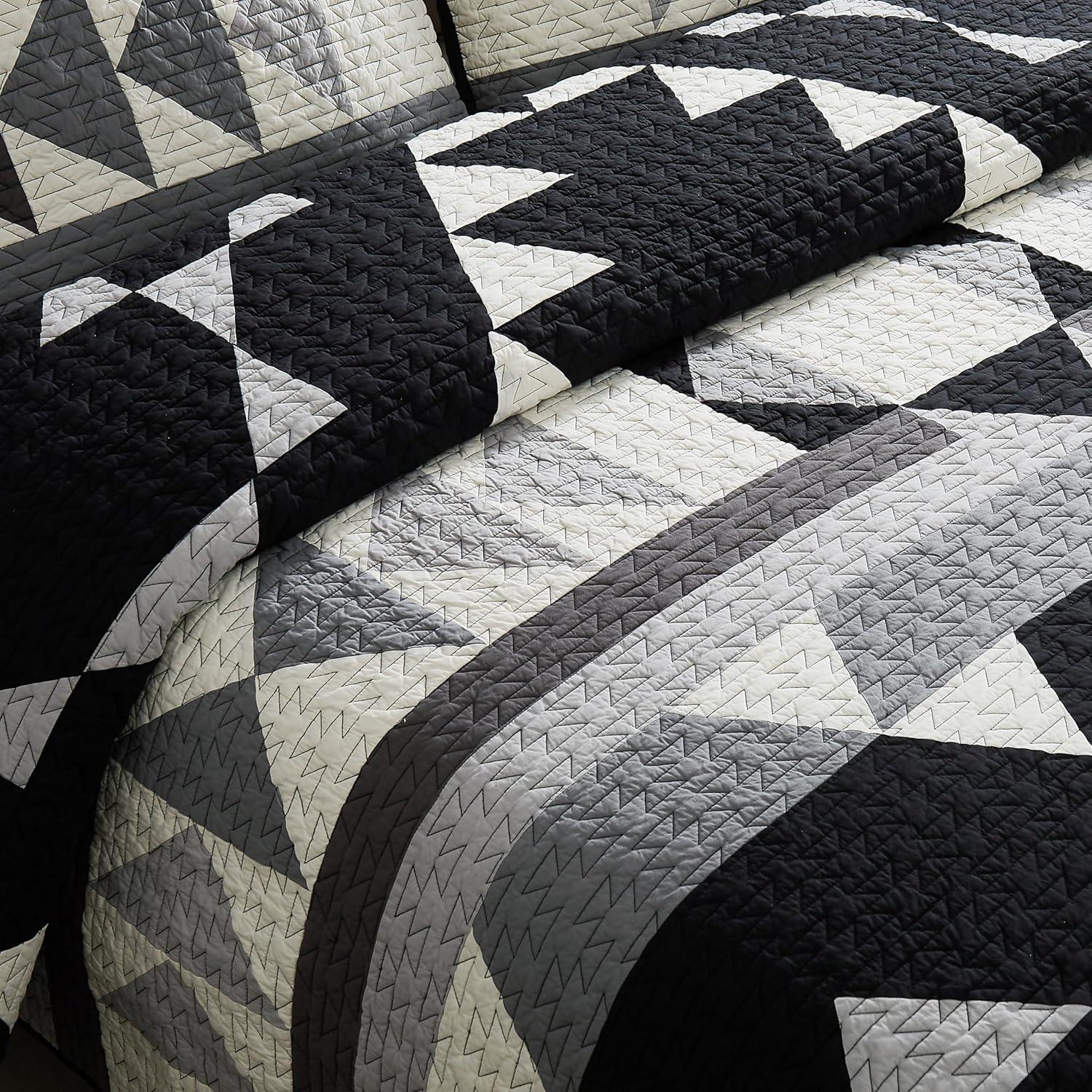imagePendleton Shadow Peak FullQueen Lightweight Quilt Set Soft Cotton Bedding Cover Rustic Home Decor Luxury Coverlet Cozy Quilt and Pillow Shams Set FullQueen BlackShadow Peak