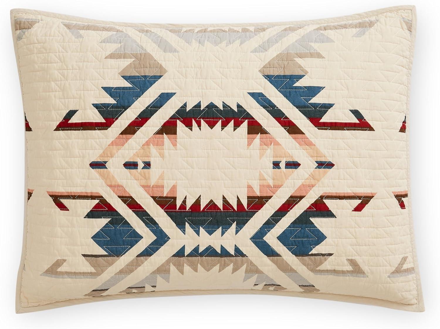 imagePendleton White Sands KingCal King Quilt Bedding Set 2 Shams Quilted Bedspread Premium Cotton Coverlet for Bed Washable 110inch x 96inch Beige Diamond PrintKing