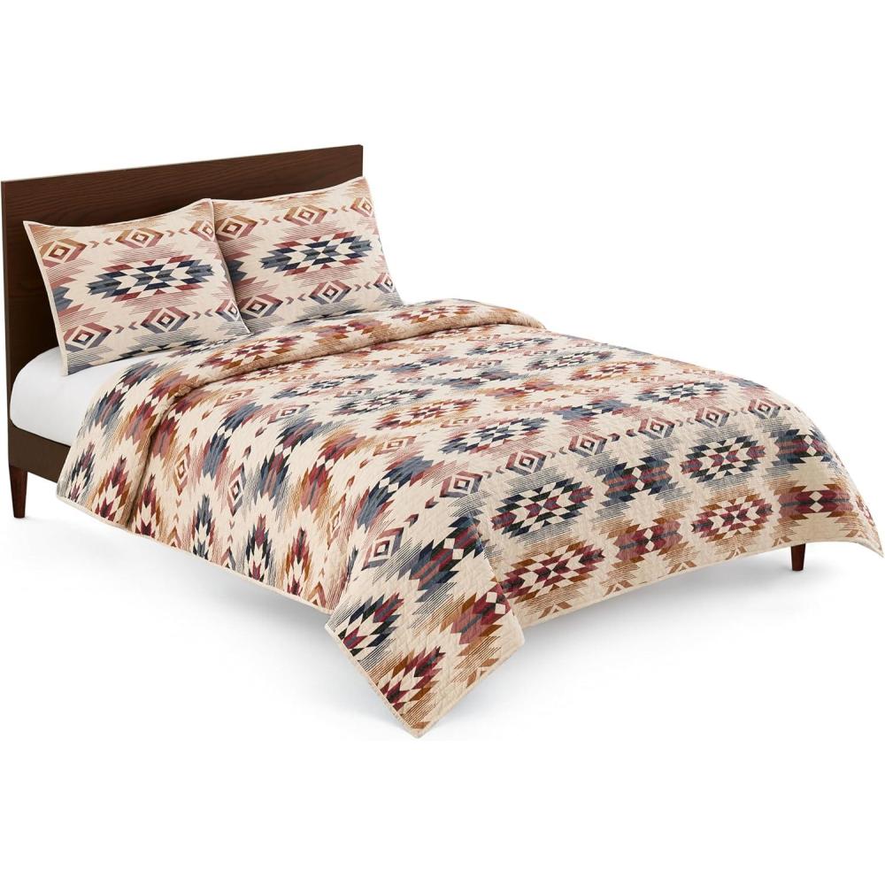 imagePendleton Shadow Peak FullQueen Lightweight Quilt Set Soft Cotton Bedding Cover Rustic Home Decor Luxury Coverlet Cozy Quilt and Pillow Shams Set FullQueen BlackFog