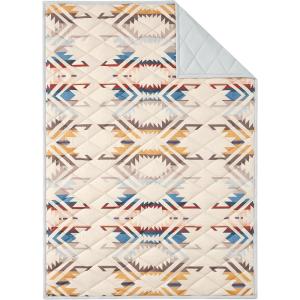 Pendleton Bridge Creek Full/Queen Quilt Bedding Set – 3-Piece Stripe Patterned Lightweight Coverlet & Pillow Shams, Reversible, 100% Cotton, Tan(Sandshell)