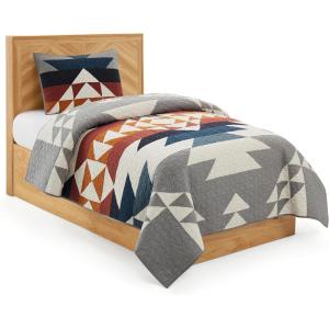 Pendleton Explorer King Quilt Bedding Set, 2 Shams, Premium Cotton, Quilted Bedspread Coverlet for Bed, King Size Bedding Set, Rustic Home Decor, 110-inch x 96-inch, Blue Grey Multicolor(Grey)