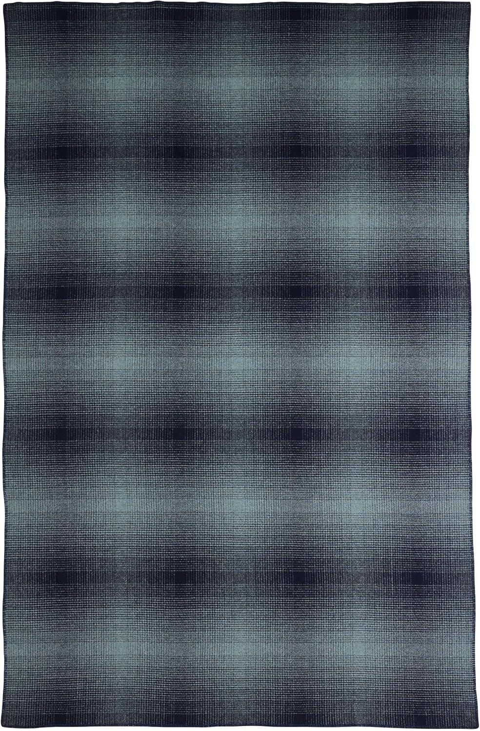 imagePendleton EcoWise Easy Care Wool Blanket FullQueen 90quot x 96quot100 Wool with Whipstitch BindingAll Season Machine WashableSoft Blanket for Home and Outdoor AdventuresMidnight Navy StripeMidnight Navy Stripe