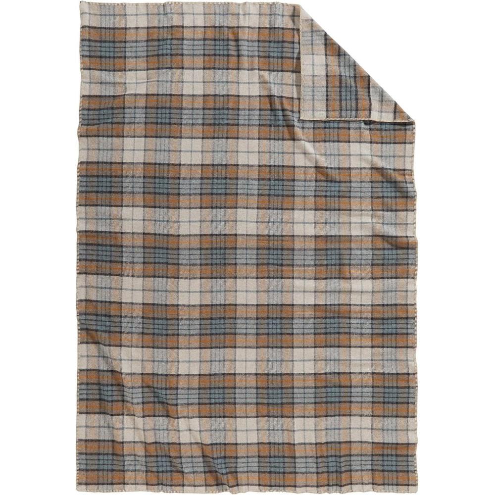 imagePendleton EcoWise Easy Care Wool Blanket FullQueen 90quot x 96quot100 Wool with Whipstitch BindingAll Season Machine WashableSoft Blanket for Home and Outdoor AdventuresMidnight Navy StripeMisty Ridge