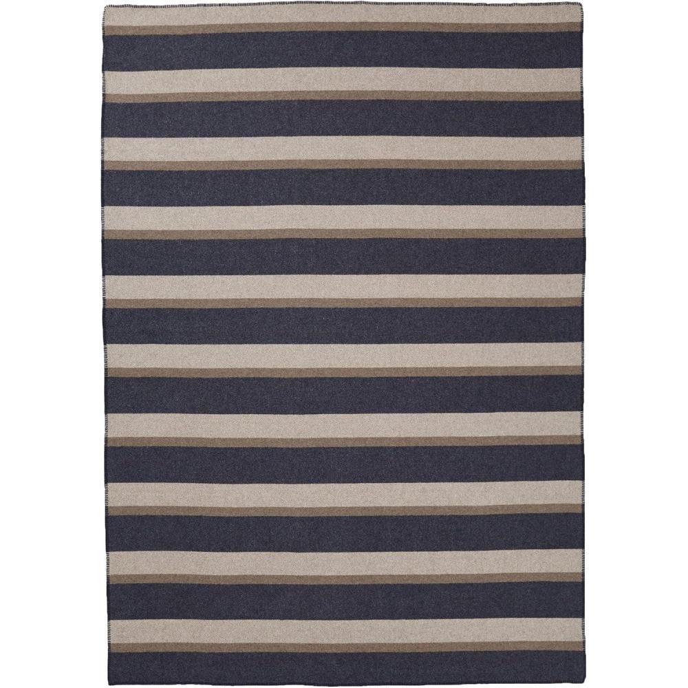 imagePendleton EcoWise Easy Care Wool Blanket FullQueen 90quot x 96quot100 Wool with Whipstitch BindingAll Season Machine WashableSoft Blanket for Home and Outdoor AdventuresMidnight Navy StripeMidnight Navy Stripe