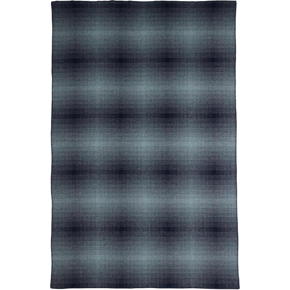 imagePendleton EcoWise Easy Care Wool Blanket FullQueen 90quot x 96quot100 Wool with Whipstitch BindingAll Season Machine WashableSoft Blanket for Home and Outdoor AdventuresMidnight Navy StripeShaleNavy