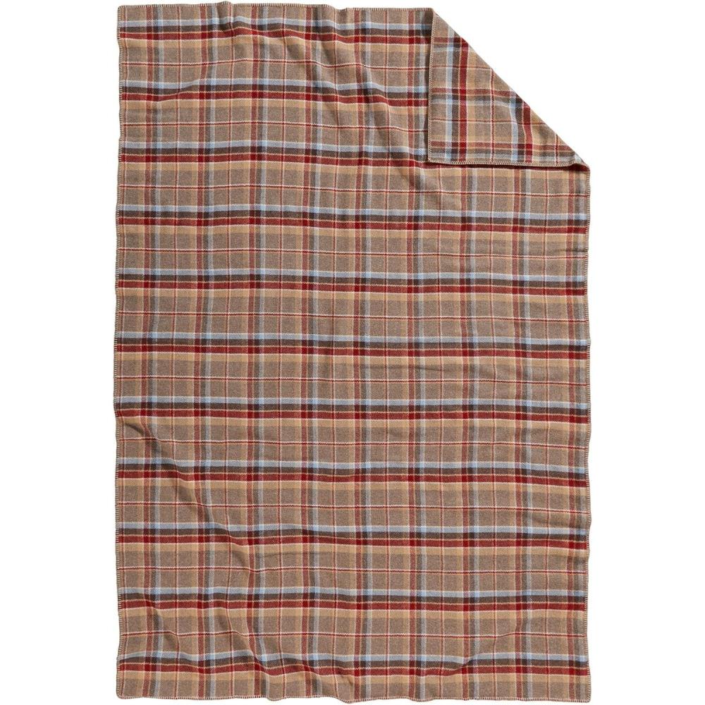 imagePendleton EcoWise Easy Care Wool Blanket FullQueen 90quot x 96quot100 Wool with Whipstitch BindingAll Season Machine WashableSoft Blanket for Home and Outdoor AdventuresMidnight Navy StripeRed Jasper
