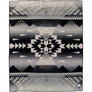 Pendleton American Indian College Fund Blanket – 64″ x 80″ Wool Cotton Soft, Reversible Blanket, Ultrasuede Binding, Made in USA – Nike N7 Peaks(Black – N7 Peaks)
