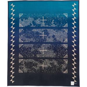 Pendleton American Indian College Fund Blanket – 64″ x 80″ Wool Cotton Soft, Reversible Blanket, Ultrasuede Binding, Made in USA – Nike N7 Peaks(Infinite Prayer)