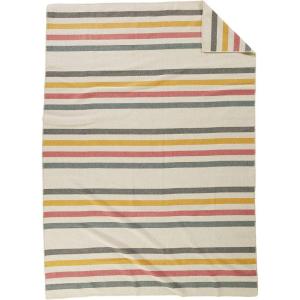 Pendleton Eco-Wise Easy Care Wool Blanket Full/Queen 90″ x 96″-100% Wool with Whipstitch Binding,All Season Machine Washable,Soft Blanket for Home and Outdoor Adventures-Midnight Navy Stripe(Vintage Glacier)
