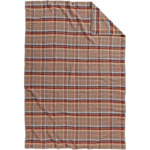 Pendleton Eco-Wise Easy Care Wool Blanket Full/Queen 90″ x 96″-100% Wool with Whipstitch Binding,All Season Machine Washable,Soft Blanket for Home and Outdoor Adventures-Midnight Navy Stripe(Red Jasper)
