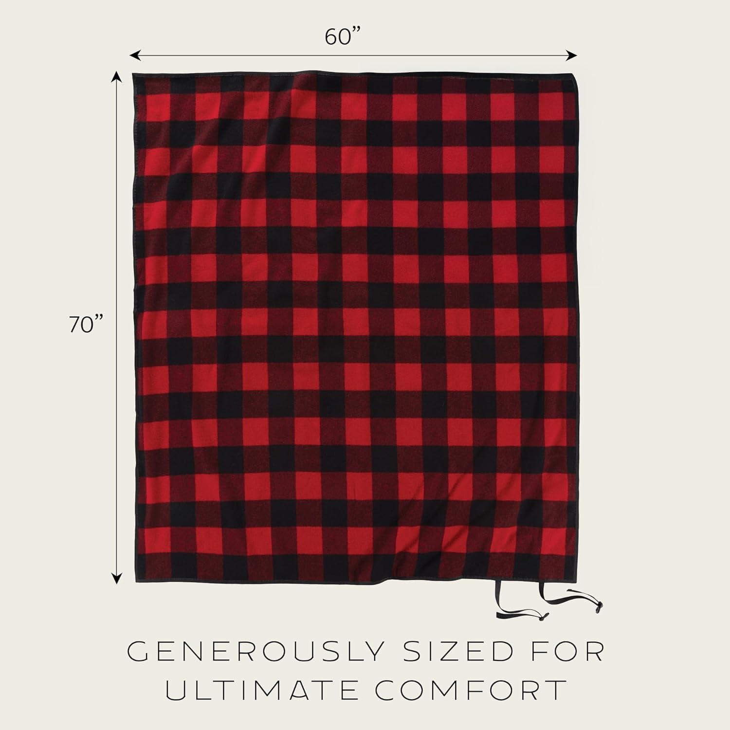 imagePendleton RollUp Travel Blanket 60 x 70 Durable Wool Blanket with a Waterproof Nylon Backing Portable for Travel Camping and Picnics with Leather Handle Grip and Patch