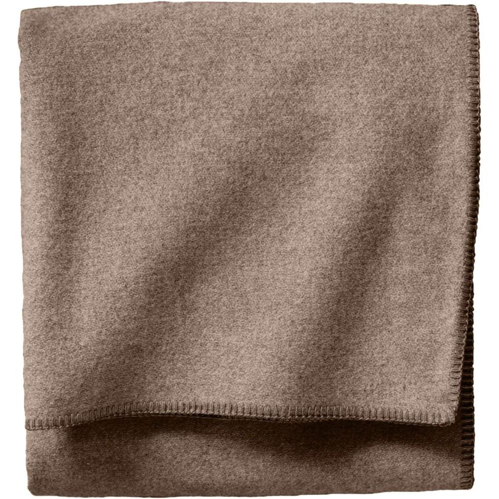 imagePendleton EcoWise Easy Care Blanket Twin Camp PlaidFawn Heather