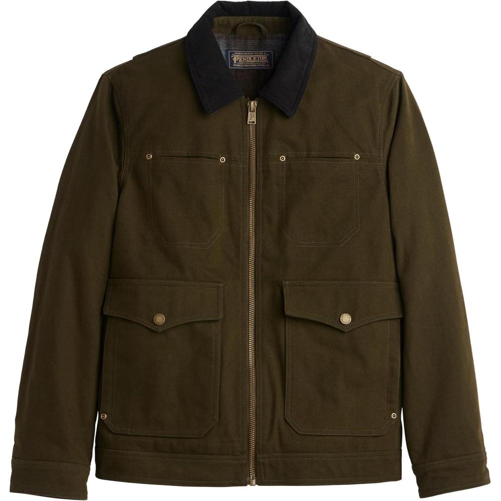 imagePendleton Mens Carson City Ranch Coat Rugged 12oz Cotton CanvasDark Olive