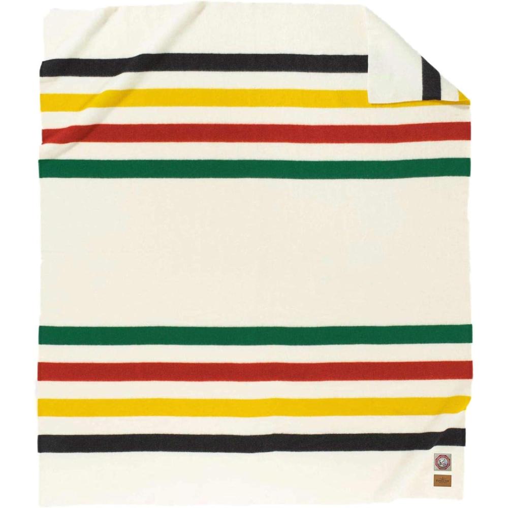 imagePendleton National Park Blanket Queen 90quot x 90quot 100 Wool Soft and Durable Throw for Home ampamp Outdoor Adventures Iconic Park Stripes Collectible Keepsake Crater Lake NavyGlacier