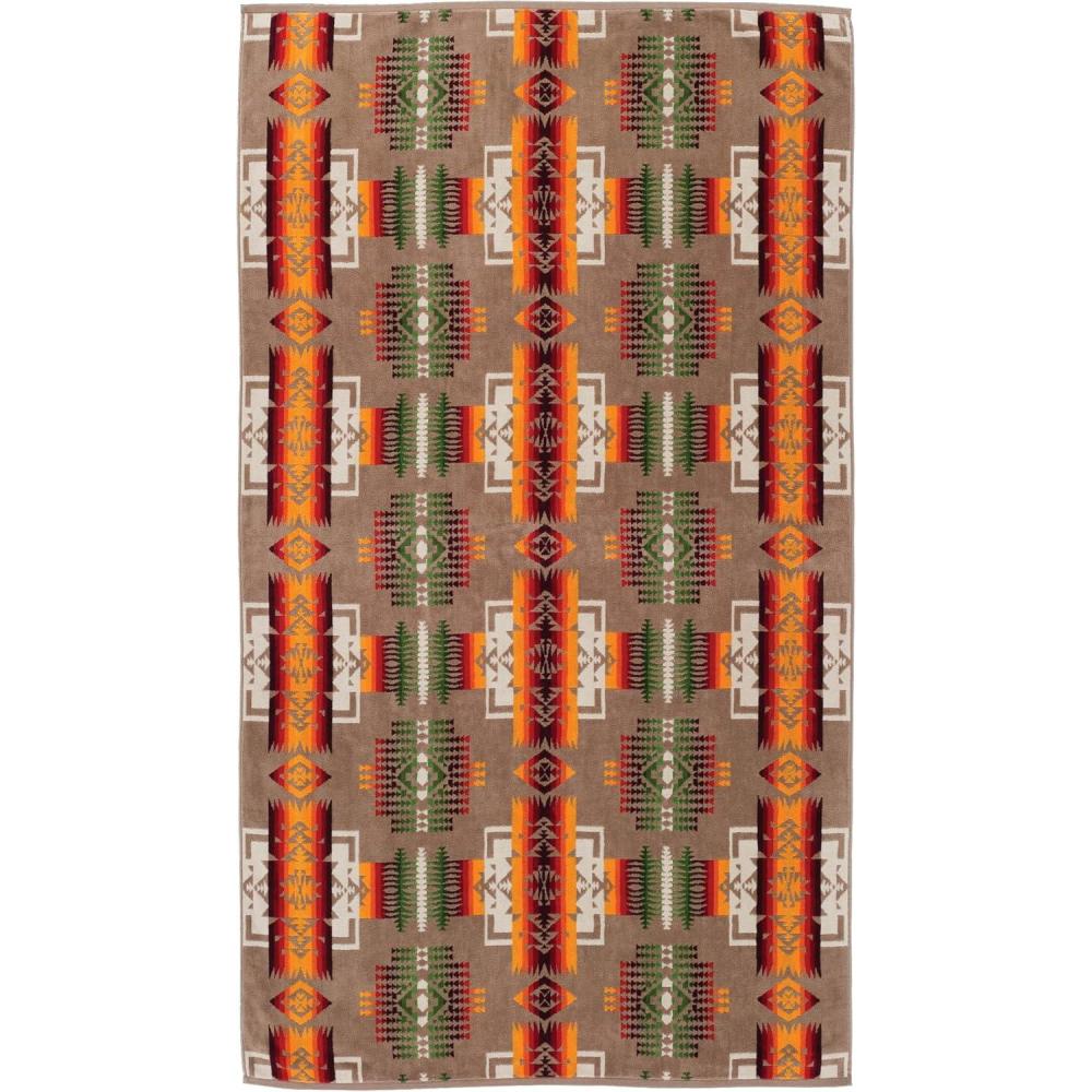 imagePendleton Oversized Jacquard Spa Towels 40 x 70 inches Bath Towels 100 Cotton Soft and Quick Dry for The Beach Hot Tub Pool Los Ojos BlackKhaki