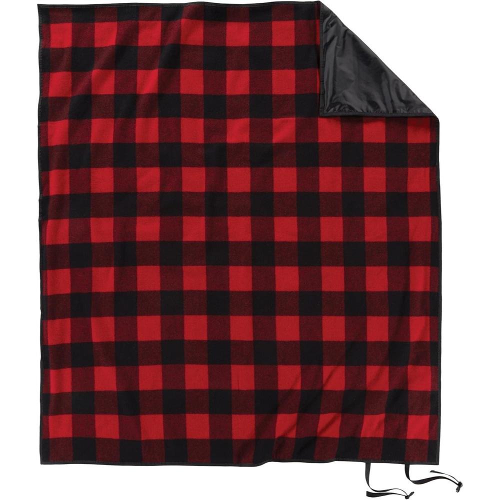 imagePendleton RollUp Travel Blanket 60 x 70 Durable Wool Blanket with a Waterproof Nylon Backing Portable for Travel Camping and Picnics with Leather Handle Grip and Patch