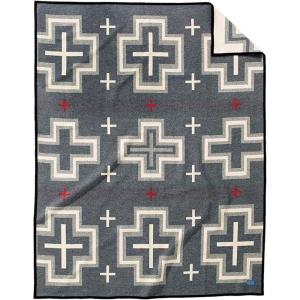 PENDLETON San Miguel Warm Wool Patterned Throw Blanket, Grey, King Size