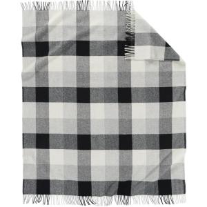 Pendleton Eco-Wise Washable Throw with Fringe 54″ x 60″ – 100% Wool, All Season, Washable, Soft and Durable Blanket for Home and Outdoor Adventures – Navy/Camel(Black/Ivory)