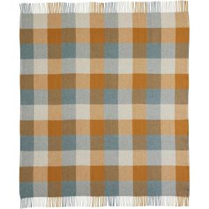 Pendleton Eco-Wise Washable Throw with Fringe 54″ x 60″ – 100% Wool, All Season, Washable, Soft and Durable Blanket for Home and Outdoor Adventures – Navy/Camel(Shale/Copper)