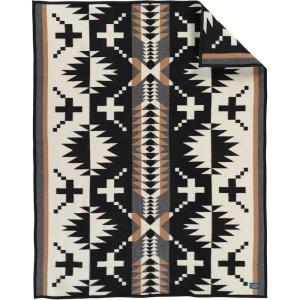 Pendleton Jacquard Wool Throw, Large 64″ x 64″, Soft and Warm Wool Cotton Fabric, Reversible All Season Throw Blanket for Sofa, Bed and Home Décor, Dry Clean, Made in USA – Prairie Rush Hour Rustic(Spider Rock Black / White)