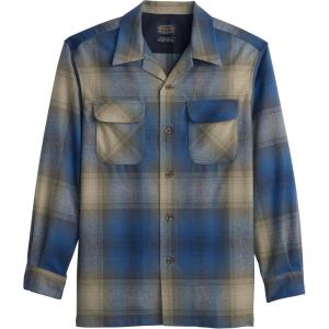 Pendleton Men’s Shirt, Classic Board Shirts for Men, Long Sleeve, 100% Virgin Wool, Button Down(Blue/Tan Ombre)
