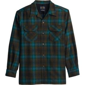 Pendleton Men’s Shirt, Classic Board Shirts for Men, Long Sleeve, 100% Virgin Wool, Button Down(Teal/Charcoal Ombre)
