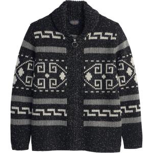 Pendleton Men’s The Original Westerley, Heavy Cable Knit Cardigan Sweater with Zip Front(Black Donegal)