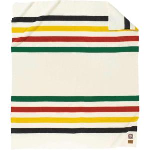 Pendleton National Park Blanket Queen 90″ x 90″ – 100% Wool, Soft and Durable Throw for Home & Outdoor Adventures, Iconic Park Stripes Collectible Keepsake – Crater Lake Navy(Glacier)