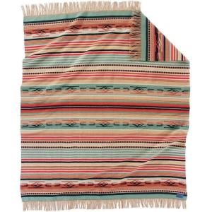 Pendleton Quill Basket Chimayo Fringed Throw Coral One Size