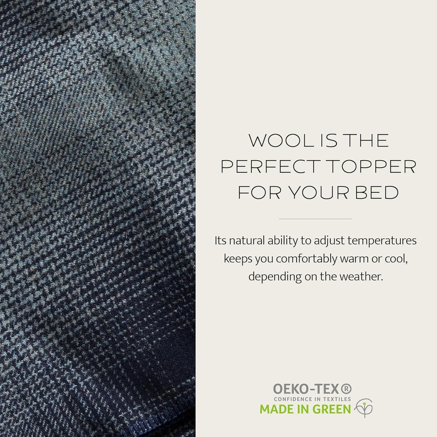 imagePendleton EcoWise Easy Care Wool Blanket Twin 66quot x 96quot 100 Wool with Whipstitch Binding All Season Washable Soft and Durable Blanket for Home and Outdoor Adventures Charcoal