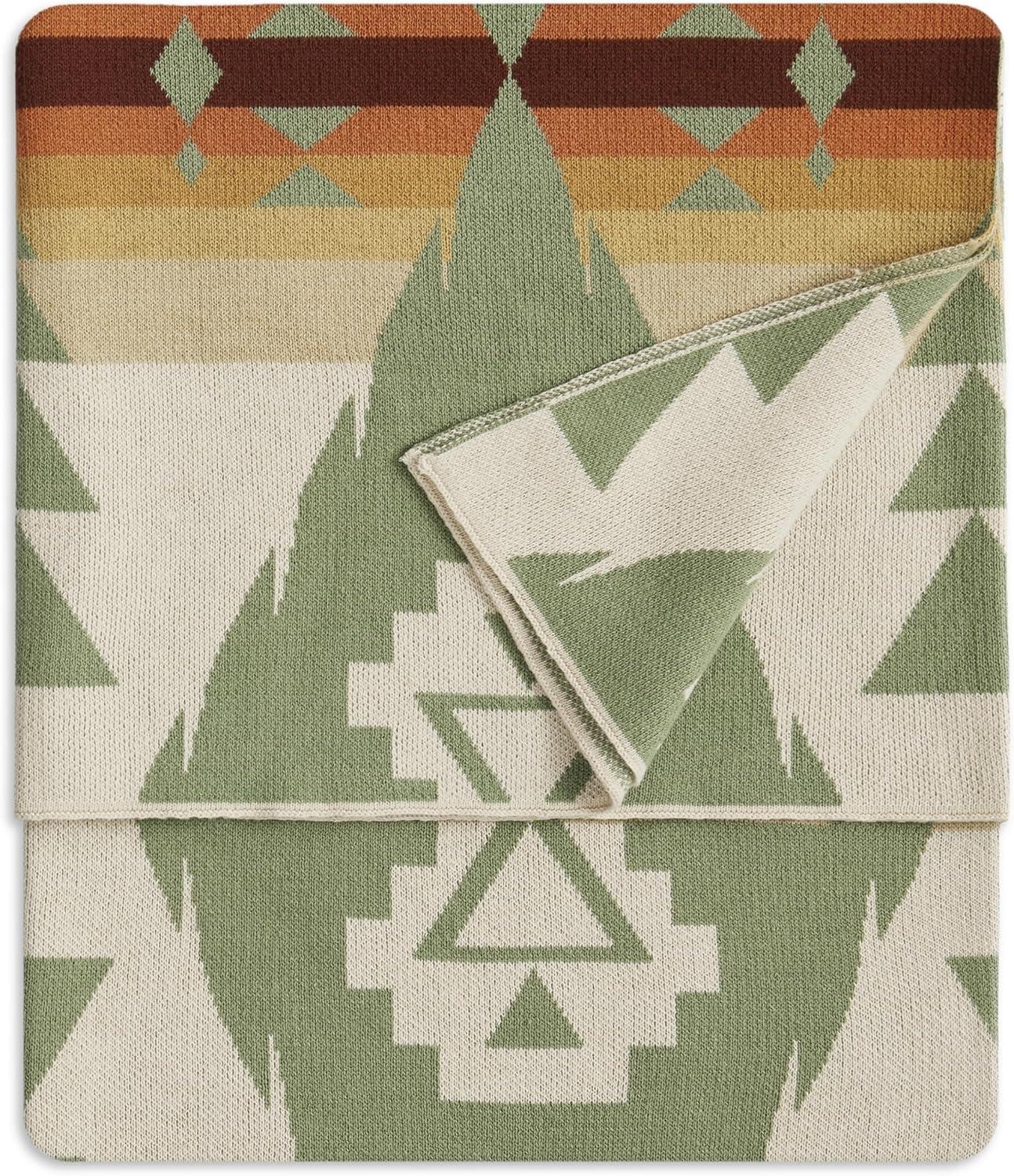 imagePendleton Siskiyou Cotton Throw Blanket Soft Lightweight Decorative Blanket for Sofa Couch or Bed Machine Washable Cozy Fall Throw for Living Room Bedroom Dcor ampamp Gifts for Women 50quot x 70quotSage Green