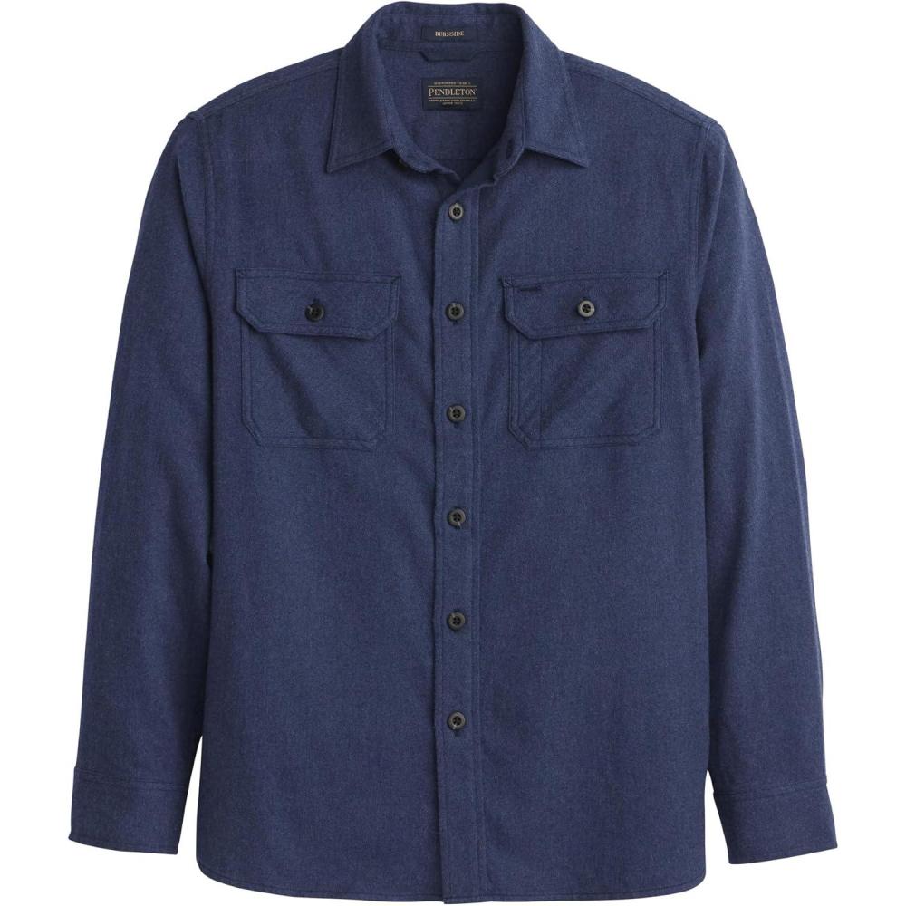 imagePENDLETON Mens Burnside Flannel ShirtNavy Heather