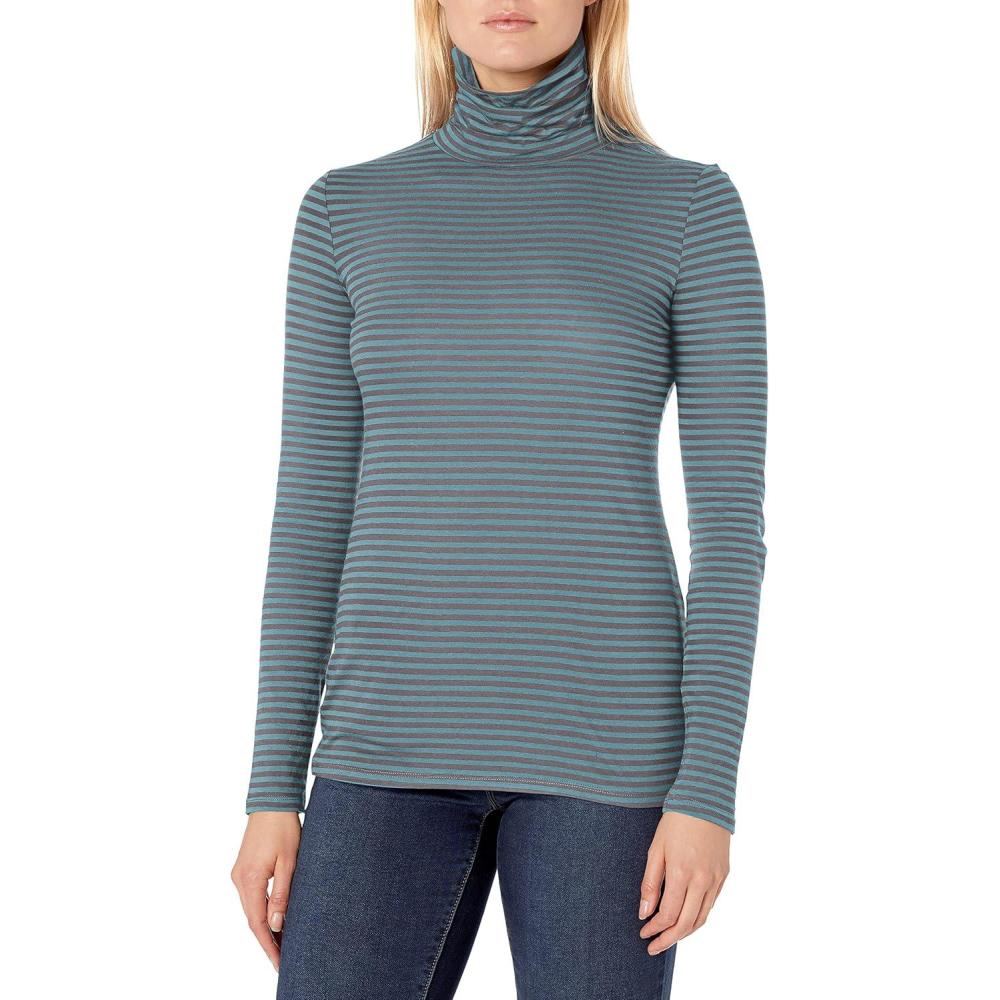 imagePENDLETON Womens Striped Long Sleeve Pima Cotton Turtleneck Tee
