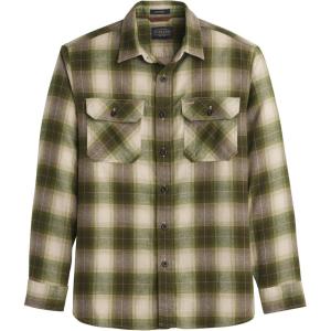 PENDLETON Men’s Burnside Flannel Shirt(Tan/Olive Plaid)
