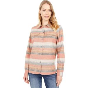 PENDLETON Women’s Long Sleeve Board Wool Shirt(Copper Multi Stripe)