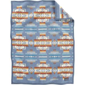 Pendleton Chief Joseph Crib Blanket 32″ x 44″ – Wool Cotton, Lightweight, Reversible, Soft and Durable Baby Blanket for Home and Travel – Rosewood(Slate)