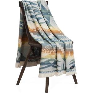 Pendleton Mystic Lake Throw Blanket Soft Lightweight Decorative Blanket for Sofa, Couch, or Bed – Cozy Fall Throw Blanket for Living Room or Bedroom Décor, and Gifts for Women, 50″ x 70″ (Teal Multi)(Teal Multi)