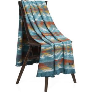 Pendleton Mystic Lake Throw Blanket Soft Lightweight Decorative Blanket for Sofa, Couch, or Bed – Cozy Fall Throw Blanket for Living Room or Bedroom Décor, and Gifts for Women, 50″ x 70″ (Teal Multi)(Blue Multi)