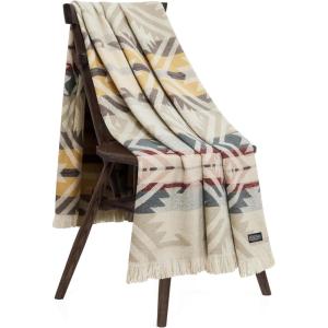 Pendleton Mystic Lake Throw Blanket Soft Lightweight Decorative Blanket for Sofa, Couch, or Bed – Cozy Fall Throw Blanket for Living Room or Bedroom Décor, and Gifts for Women, 50″ x 70″ (Teal Multi)(Ivory Multi)