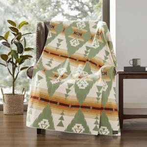 Pendleton Siskiyou Cotton Throw Blanket Soft Lightweight Decorative Blanket for Sofa, Couch, or Bed – Machine Washable Cozy Fall Throw for Living Room, Bedroom Décor, & Gifts for Women, 50″ x 70″(Sage Green)