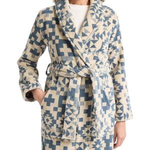 Pendleton Women’s Robe, 100% Cotton Plush Terry Bathrobe, 44” Length(Blue Ridge)