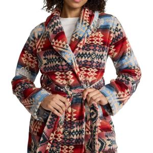 Pendleton Women’s Robe, 100% Cotton Plush Terry Bathrobe, 44” Length(Canyonlands Desert Sky)