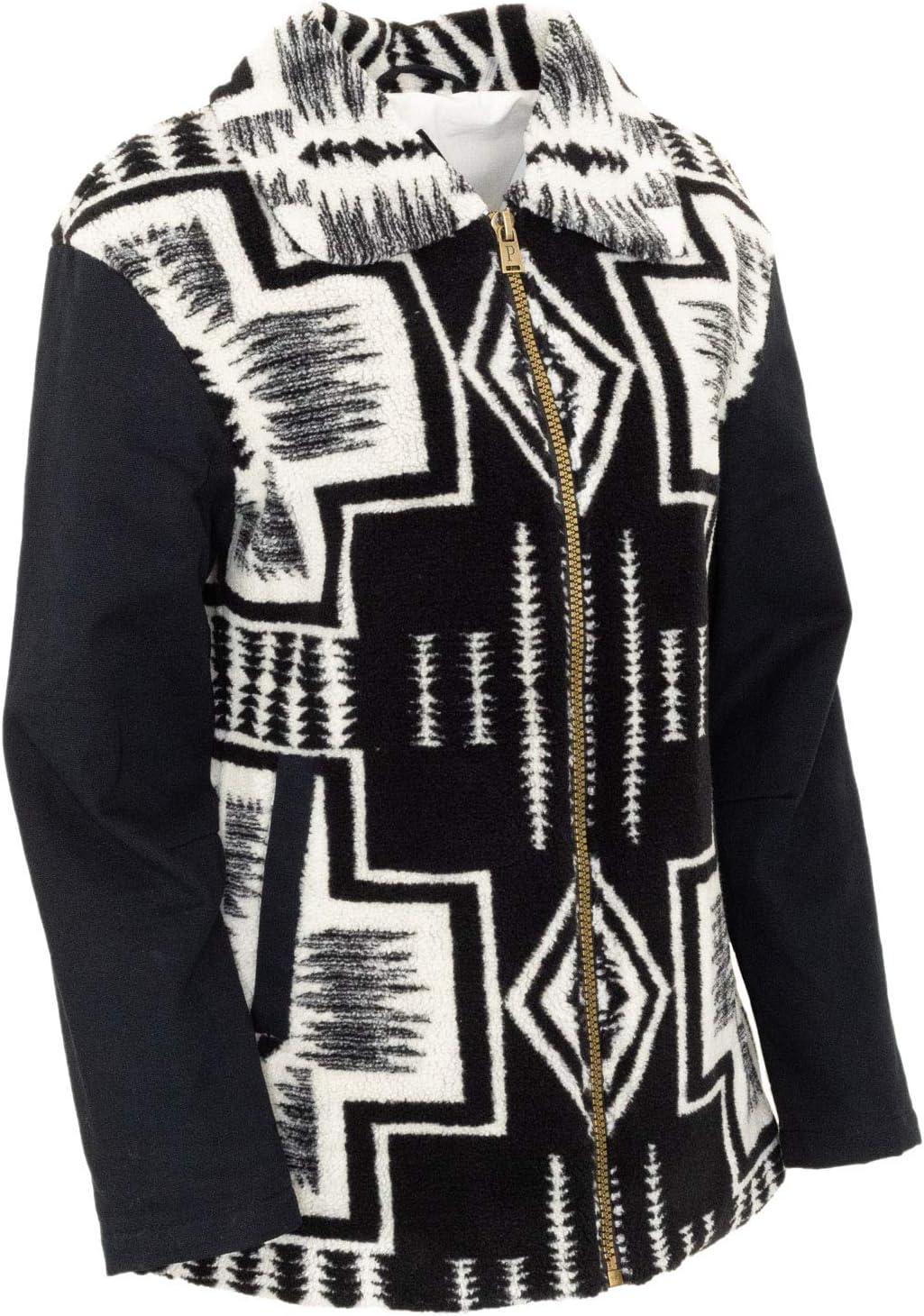 imagePendleton Womens Pueblo Canvas ampamp Sherpa Club Collar Jacket with DWR FinishIvory Harding