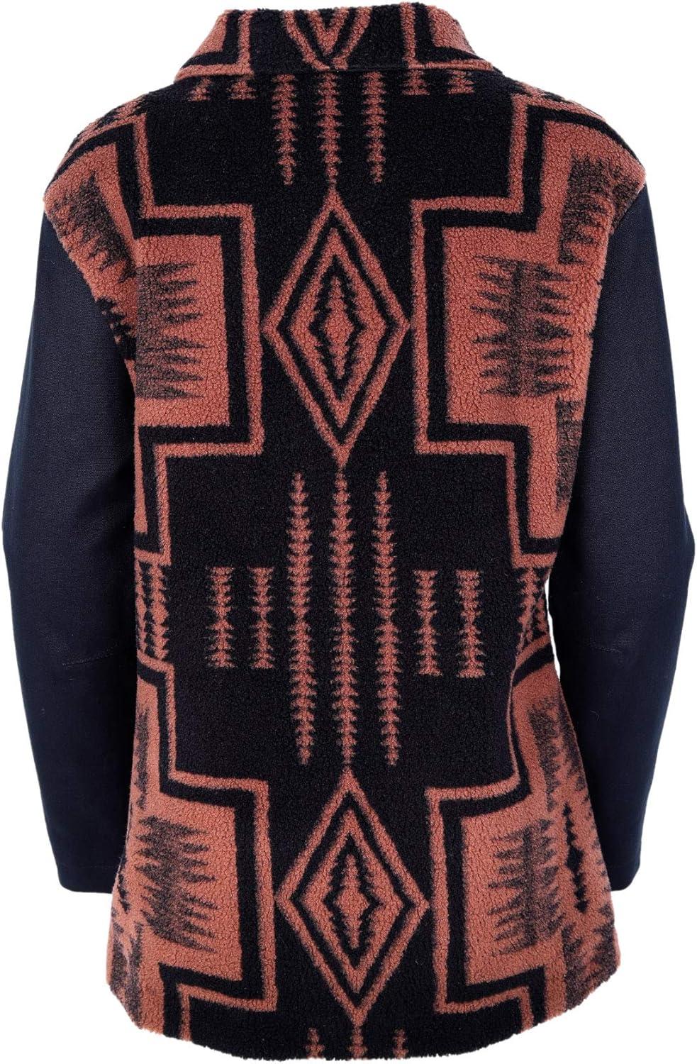 imagePendleton Womens Pueblo Canvas ampamp Sherpa Club Collar Jacket with DWR FinishWhiskey Harding