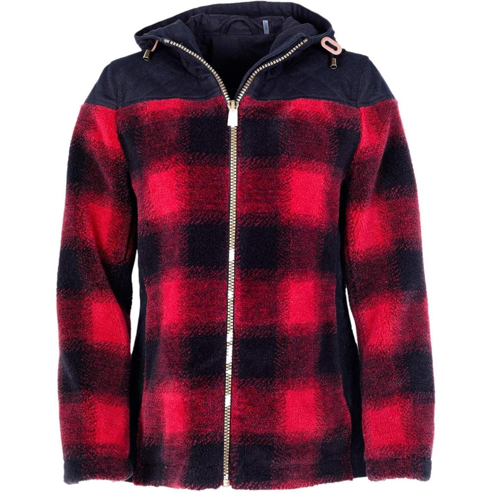 imagePendleton Womens Chico Quilted Canvas ampamp Fleece Hooded Jacket WDWR FinishRed Buffalo