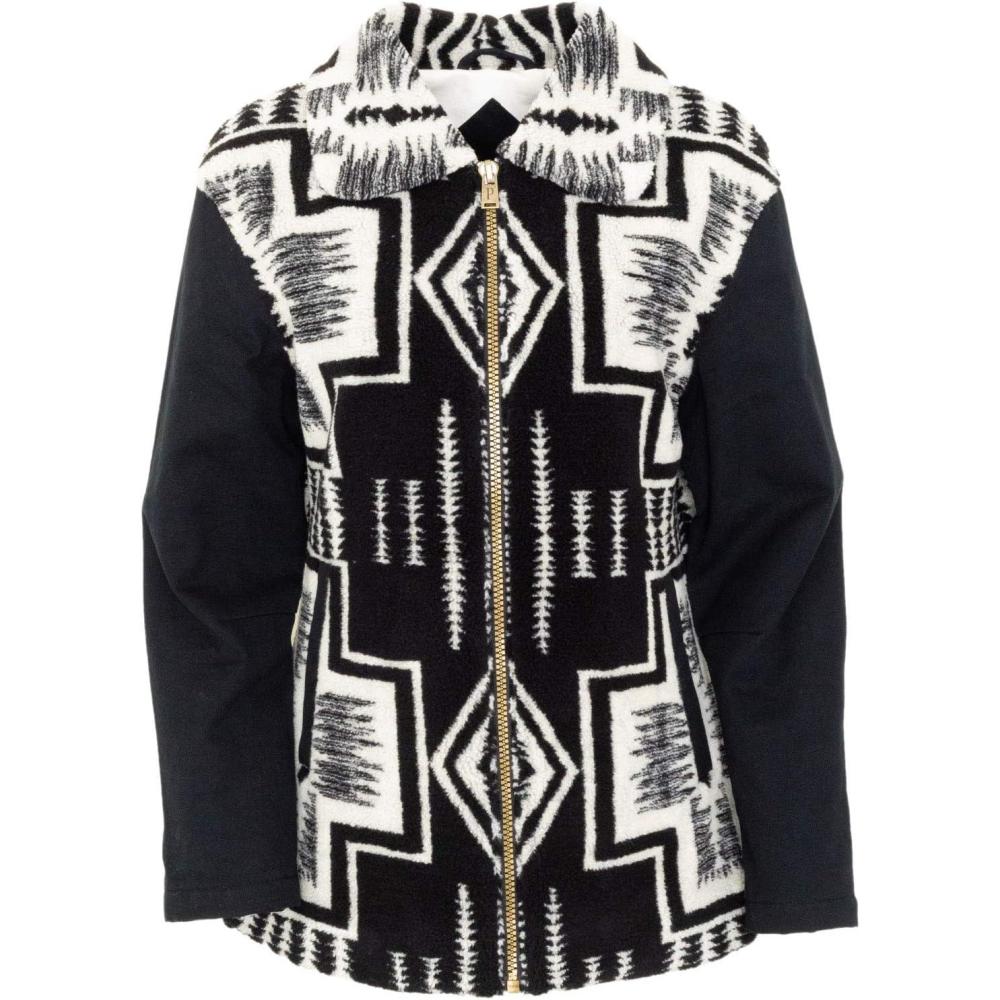 imagePendleton Womens Pueblo Canvas ampamp Sherpa Club Collar Jacket with DWR FinishIvory Harding